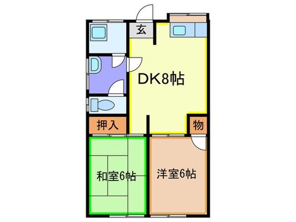 中山アパ－トの物件間取画像